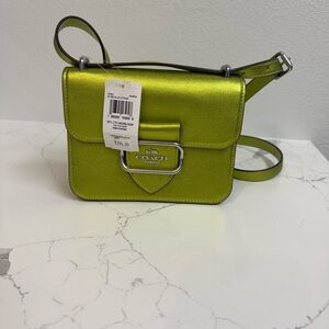 Coach Morgan Green Metallic Crossbody Bag with Adjustable Strap NWT